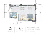 城建新都会_1室1厅1卫 建面65平米