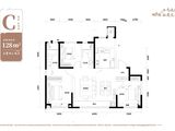 西青城投格调松萝花园_3室2厅2卫 建面128平米