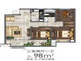 徽创力高政务未来_3室2厅1卫 建面98平米