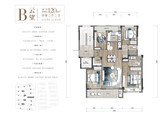 万科坤和湛蓝云镜_4室2厅2卫 建面120平米